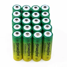 20pcs SkyWolfEye 14500 Battery 3.7V 1200mAh Rechargeable Cell USA For Torch
