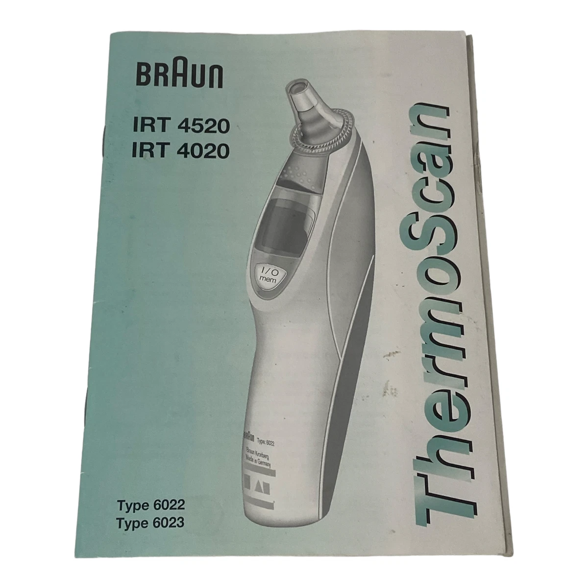 🥝 Braun ThermoScan IRT 4520 4020 Ear Thermometer OWNERS MANUAL  INSTRUCTIONS M7