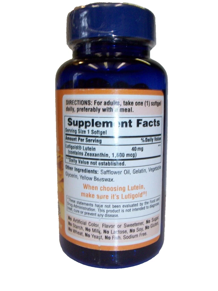 Luteína 40 mg con Zeaxantina Salud Ocular - 120 Solfgels Apoya la Salud Ocular Foto 2 de 3