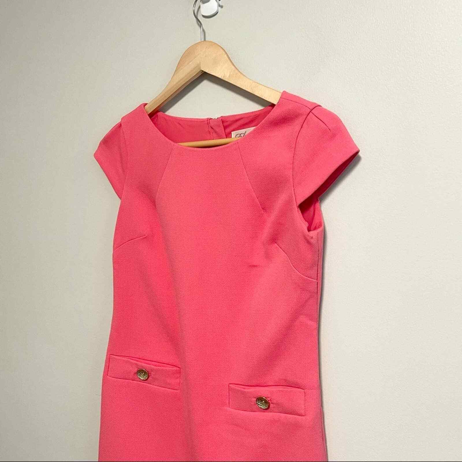 Eliza J Pink Shift Dress Bubble Gum Pink Cap Slee… - image 5