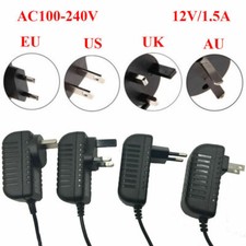 AC 100-240V To DC 12V 1.5A Power Supply Charger US/EU/UK/AU Plug Adapter