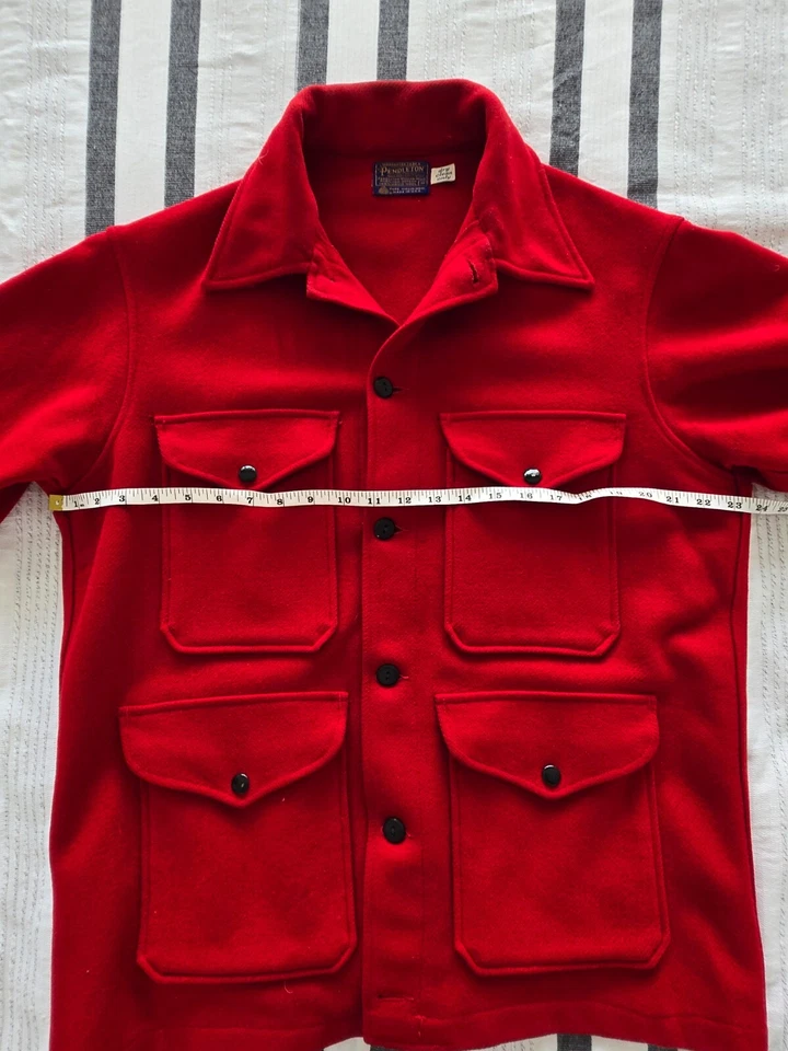 MID 1960s Pendleton men's vintage wool Cruiser jacket Scarlet Red (like Filson)  - Image 4 of 4