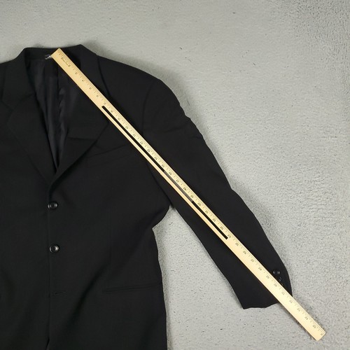 Armani Collezioni Blazer Mens Size 46 Black Wool Italy Sport Coat - Picture 12 of 18