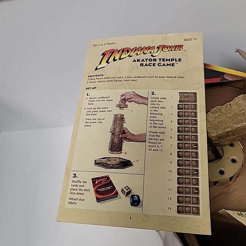 Milton Bradley Indiana Jones Akator Temple Race Game NEW OPEN BOX ONLY READ - Picture 8 of 17