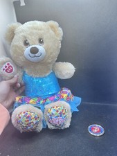 Happy Birthday Build A Bear 16" With Matching Sequin Birthday Dress.