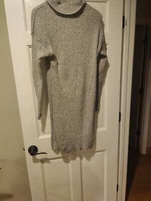 Solutions Nordstrom Size XL Turtleneck Knit Sweater Dress Long Sleeves in  Gray