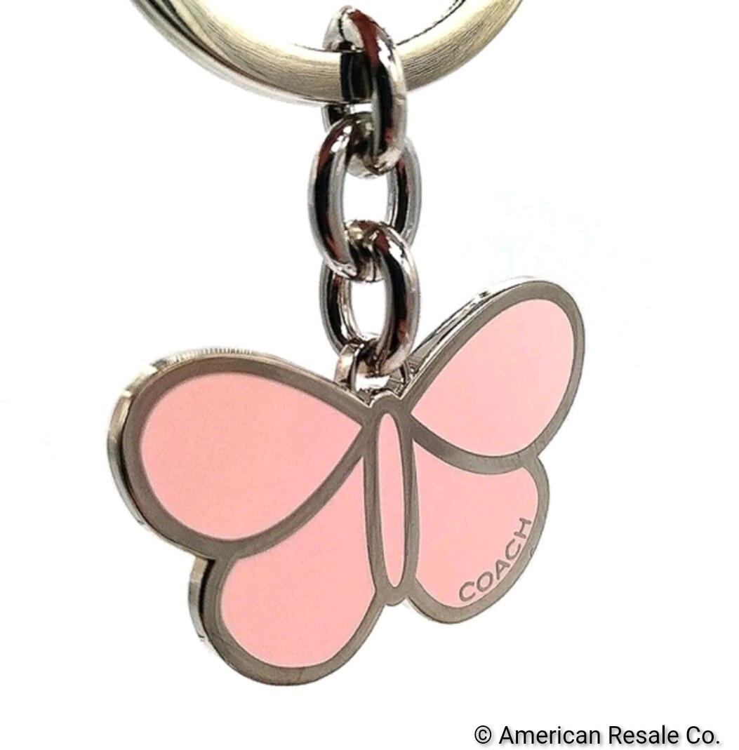 Rare COACH Butterfly Keychain Fob Purse Charm in Pastel Pink | eBay