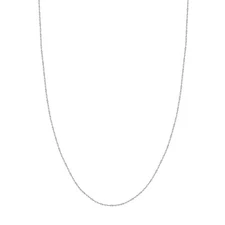 1.40mm Singapore Twisted Sparkle Chain Necklace Real 14K White Gold