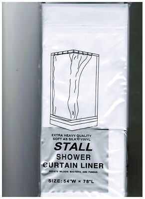 Carnation Home Fashions Stall Size  Wide 5-gauge Shower Liner: 54'' W x 78'' L