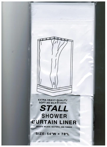 Carnation Home Fashions Stall Size  Wide 5-gauge Shower Liner: 54" W x 78" L