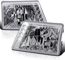 Fit 1998-2000 Ford Ranger Led Chrome Pair Head Light Lamp Assembly Lr 2pcs Fit 1998-2000 Ford Ranger Led Chrome Pair Head Light Lamp Assembly Lr 2pcs