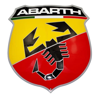 Plaque emaillée ABARTH 46x50 cm- NEUF - garantie 10 ans COLLECTION insigne