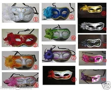 Lot of 10 X'mas Party Venetian Style Eye Costume Masquerade Mardi Venice Masks