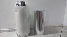 Tough Guy 4PGG1 15 Gal Cap White Steel Fire-Resistant Trash Can
