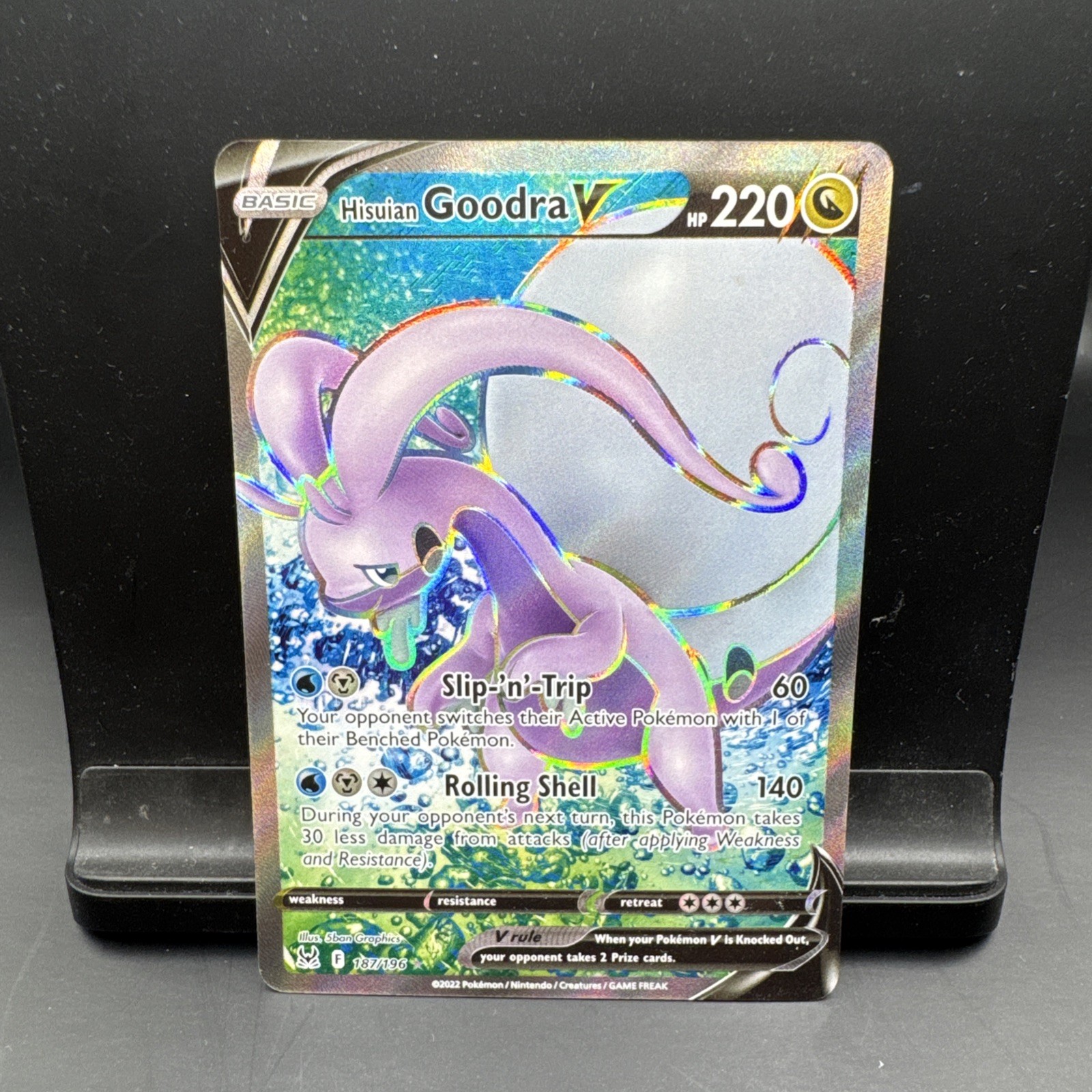 HISUIAN GOODRA V 187/196 LOST ORIGIN FULL ART ULTRA RARE POKEMON TCG NM-MINT