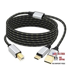 Type C  USB A to USB-B Printer Cable MIDI Cord 2 in 1 C/A Male to B Male Y