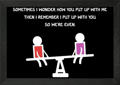 Put Up With Me Loving Frie gerahmtes Wandbild Poster Leinwanddruck Bild