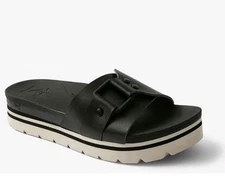 Reef Horizon Women's Hi Slide Shoes Black Buckle Super Comfort Sandal Size 8 New