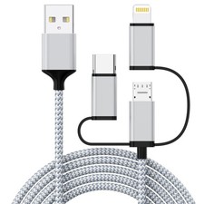 3-in-1 Multi USB Charging Cable, 6FT/1.8M Fast Charger Cord with Type C/Micro US