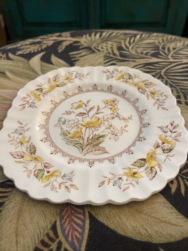 VTG J&G Meakin Braemar Plate  7” Classic White Yellow Floral Staffordshire