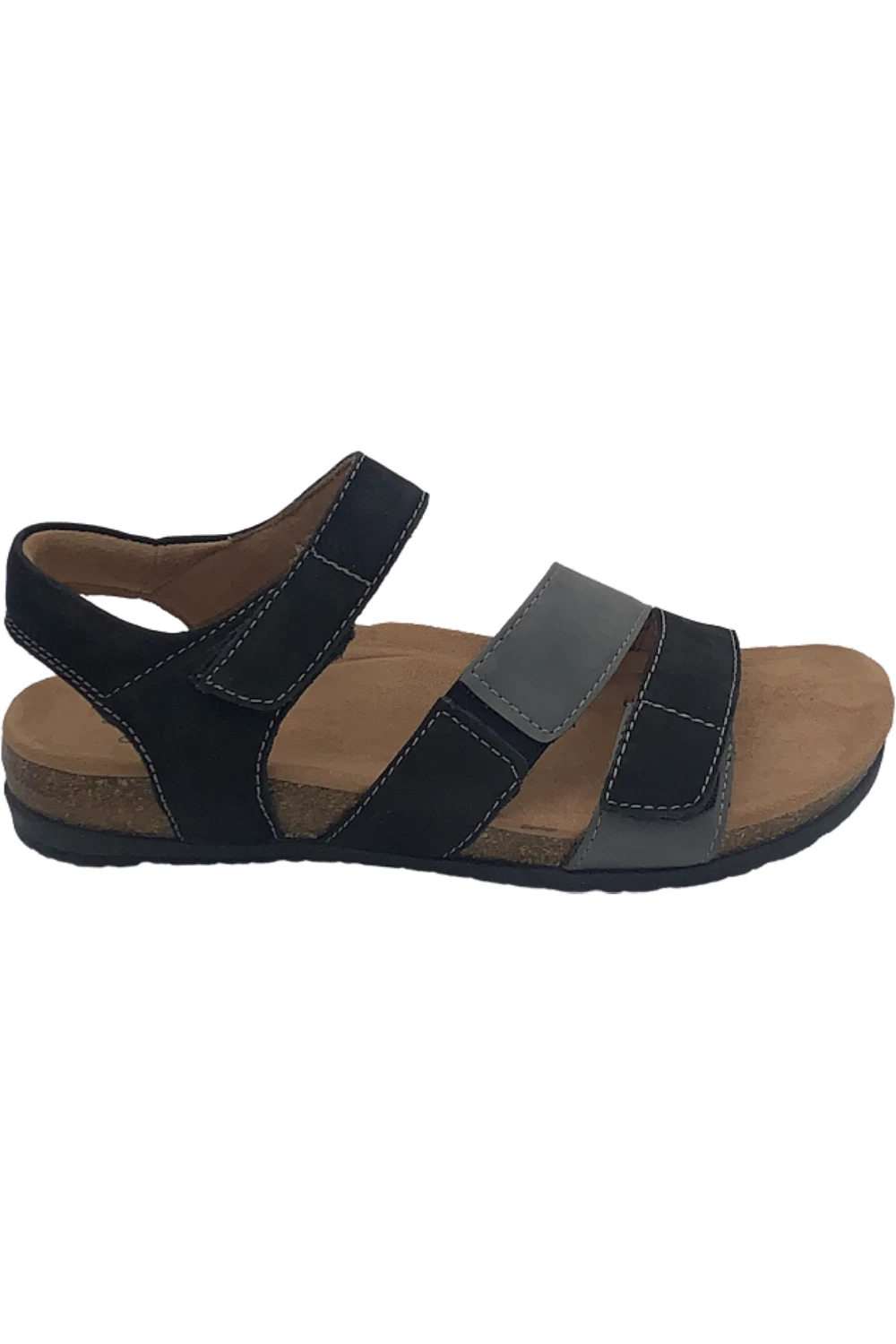 Earth Origins Nubuck Adjustable Sandals Orlene Black/Gray