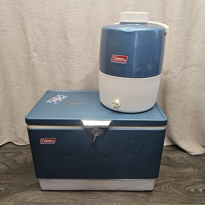 Vintage Coleman Metal Latch Cooler And 3 Gallon Beverage/Water Jug