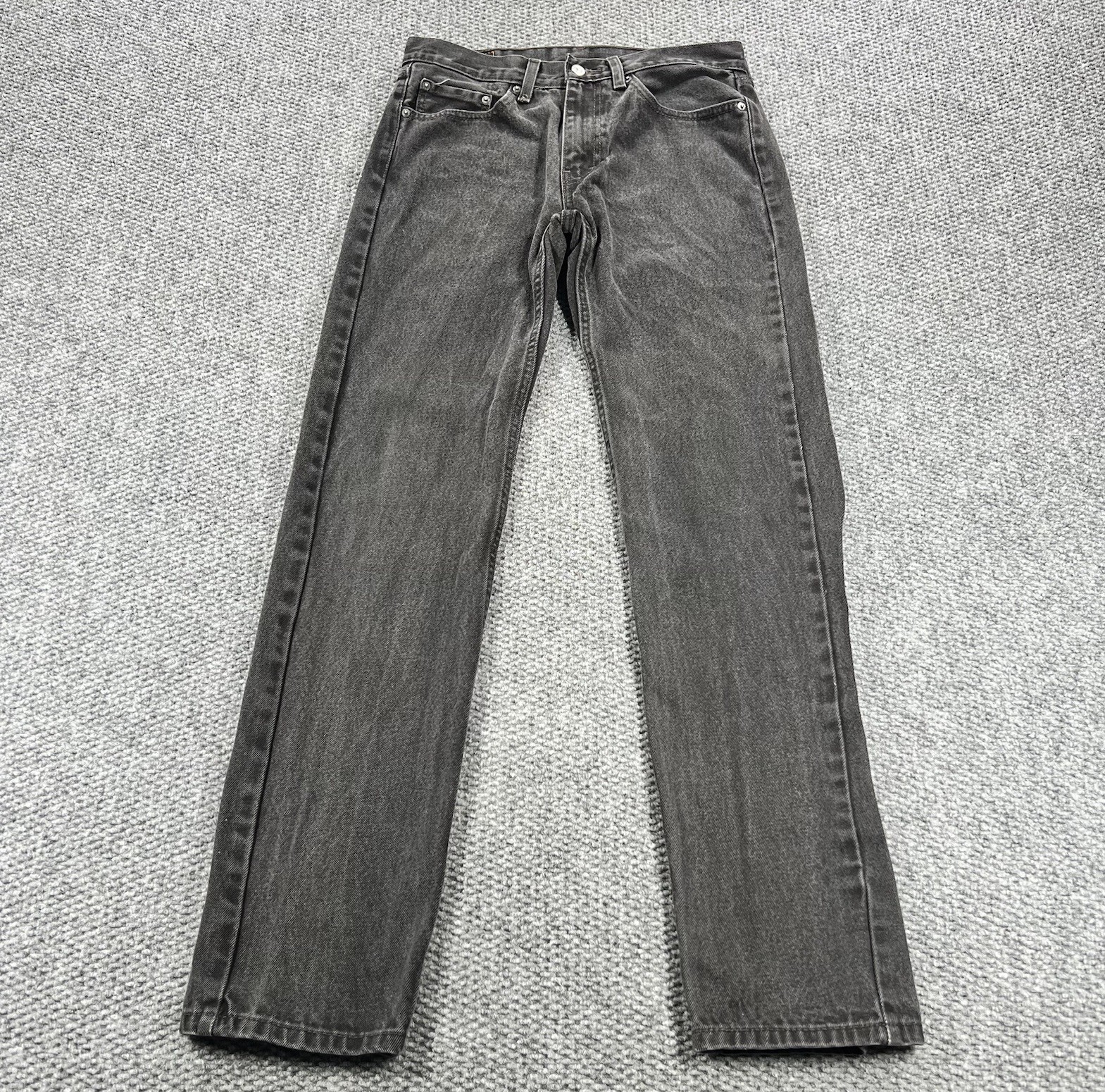 32x36(fits 32x34) Black Regular Fit Straight Leg