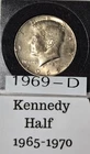1969 D Kennedy Silver Clad Half Dollar Unc