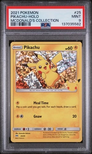 2021 POKEMON MCDONALD'S COLL #25 PIKACHU-HOLO PSA 9