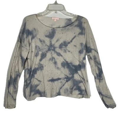 Lisa Todd Linen Blend Tie Dye V Neck Lightweight Sweater Pastel Pullover Sz L