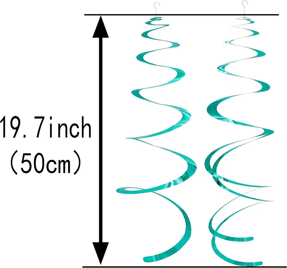 Decoraciones colgantes remolino verde azulado cumpleaños techo decoraciones baby shower Foto 2 de 3