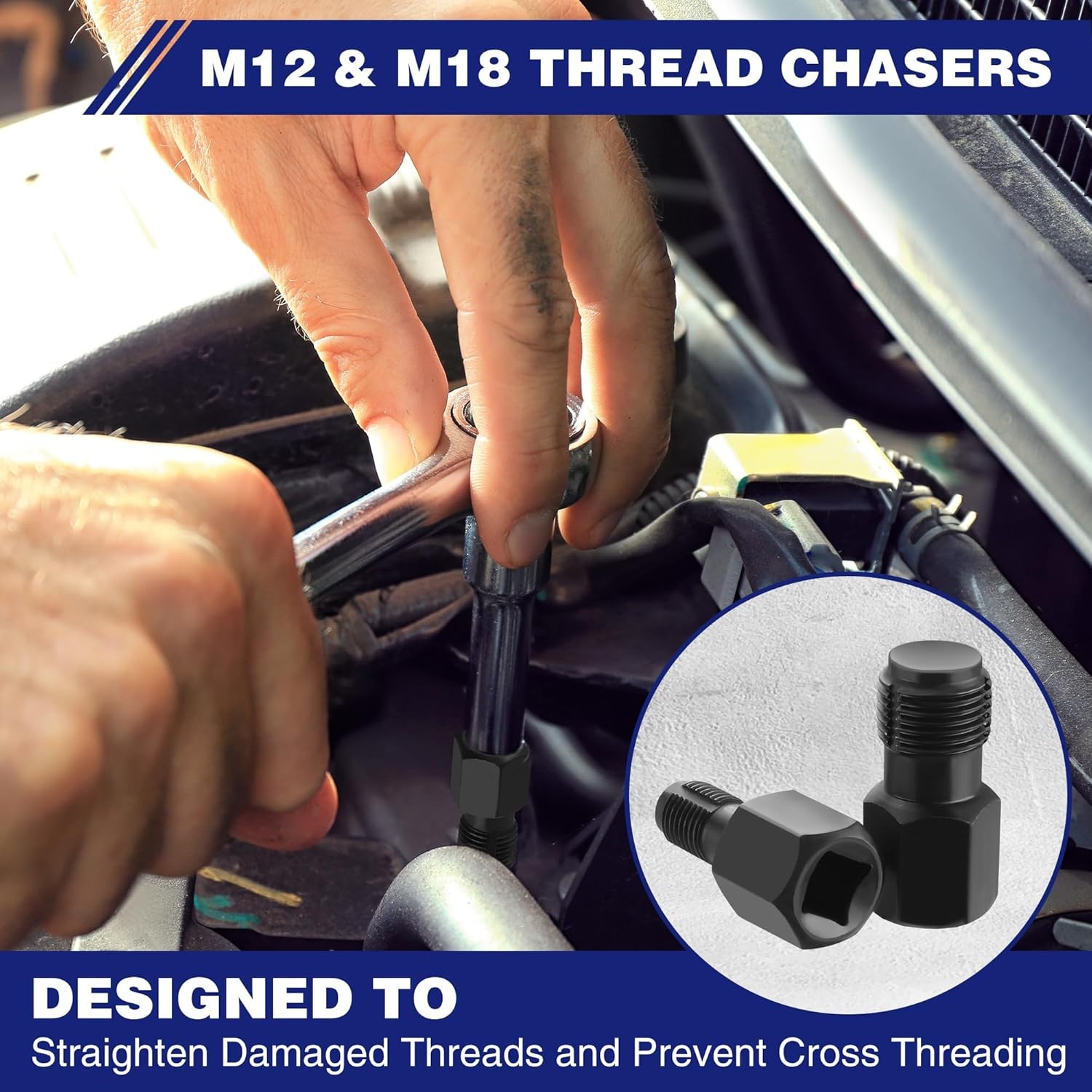 O2 Oxygen Sensor Socket Thread Chaser Set 7PCS O2 Sensor Wrench Removal ...