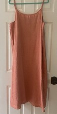 Eileen Fisher Organic Linen Dress Maxi Size 1X Washed Tangerine