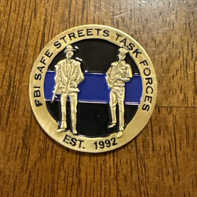 #ad FBI Safe Streets Task Force Challenge Coin DOJ Thin Blue Line Est 1992 $24.00