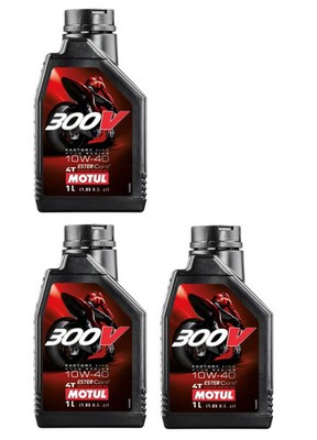 3l Motul 300V Factory Line Road Racing 10W-40 Motoröl 3x1L