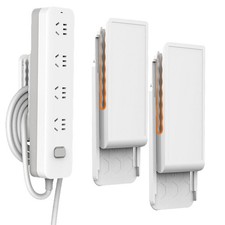 2PCS Adhesive Punch-Socket Holder, 2026 New Power Strip Holder for Kitchen Ho...
