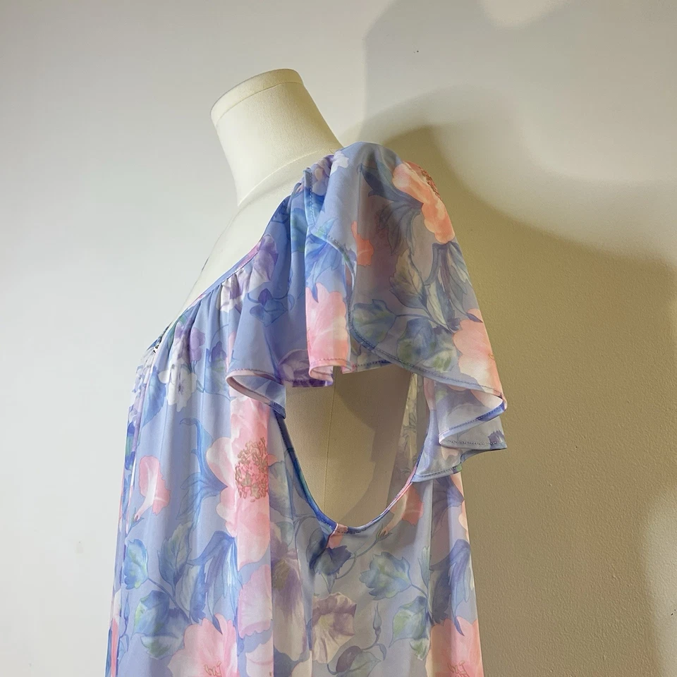 Vestido Babydoll Vintage Floral Sin Mangas Suave Niña Coqueta 48 Pulgadas Busto Mujer’s 3XL Foto 4 de 4