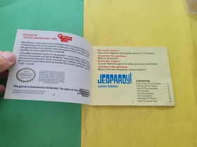 NES Jeopardy Junior Jr Nintendo Instruction Manual Only