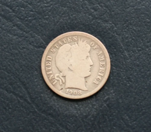 1908 O BARBER SILVER DIME  *VERY GOOD DETAILS*