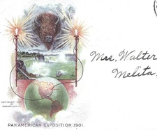 PAN-AMERICAN EXPOSITION- NY to CANADA w BS - JUL 27 1901 Cover w #295 TRAIN !!