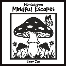 Mindful Escapes Monochrome Coloring Book: Relaxing, Cozy One-Color Designs Featu
