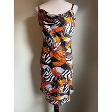 Guess Chain Slip Dress Orange Black White large y2k whimsi sexy boho resortwear