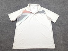 Adidas Shirt Mens Large White Golf Short Sleeve Men Polo Performance