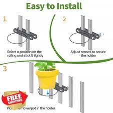 Vercome Deck Railing Planter Holder for 6" Round Pots 2 Pack