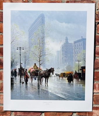 G. Harvey Signed Print. Springtime In New York. New York City. 1814/2250. W/COA