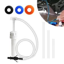 30cc Hand Oil Transfer Pump W/ 4 Cap Threads Adapters for Gallon & Quart Bottles