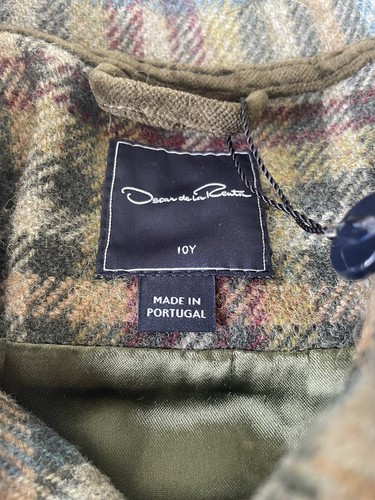 NEW OSCAR DE LA RENTA Boys Kids Plaid Wool Barn Jacket Coat Sz 10 Holiday Ranch - Picture 6 of 12