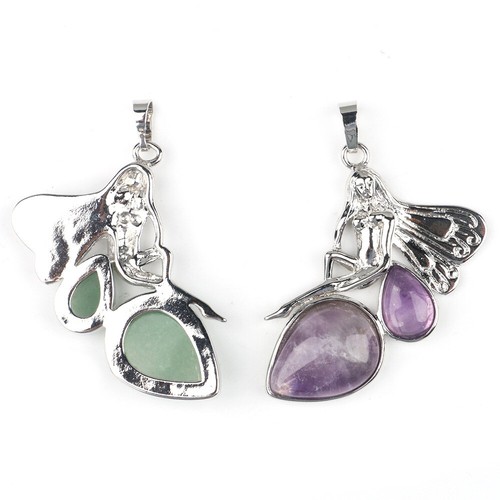 Fee Elf Quarz Kristall Wassertropfen Edelstein Anhänger DIY Schmuck Geschenk - Bild 11 von 28