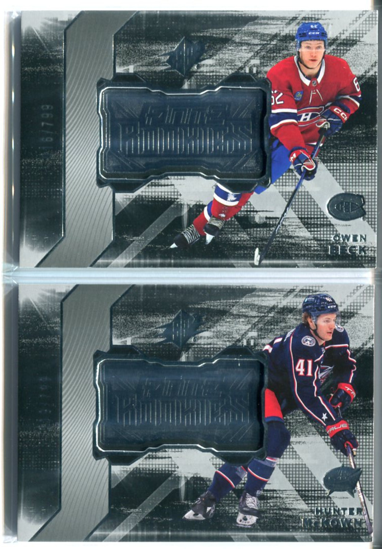 (2) 2023-24 UPPER DECK SPx FINITE ROOKIE /799 OWEN BECK, HUNTER MCKOWN