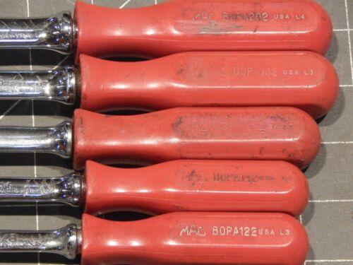 Mac 5Pc BOPA SAE Red Comfort Grip Box Wrench Set 3/8" 5/8" 12Pt Boxed - Picture 4 of 5